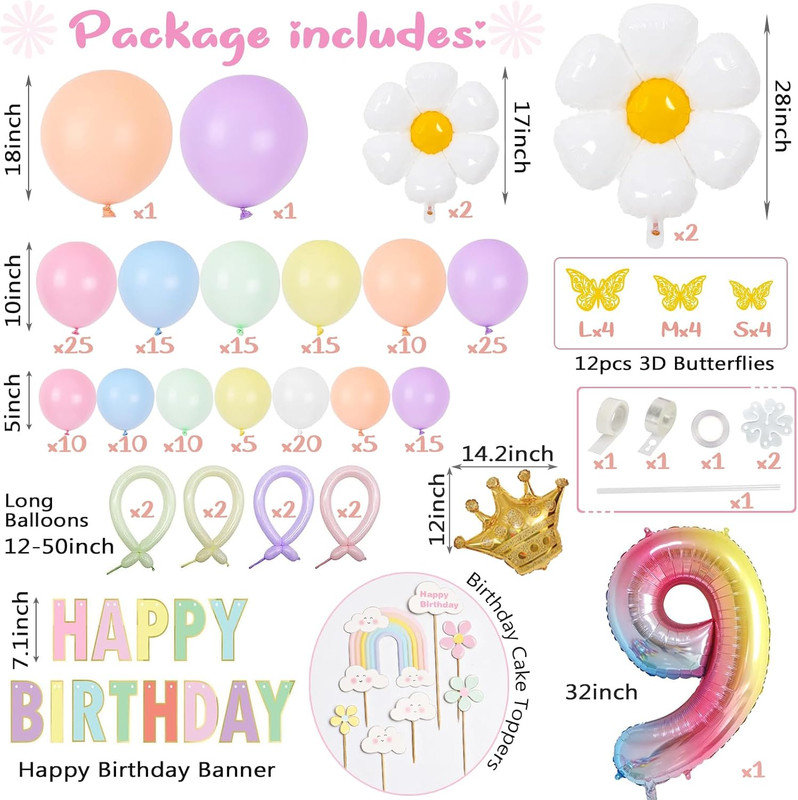 Rainbow Balloon Garland Arch Kit 171PCS Latex Balloon Pastel Balloon Garland Kit Macaron Colors 5,10,12,18 Inch Birthday Baby Shower Wedding Unicorn Party Decorations - View #7